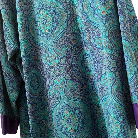 Victoria Secret Gold Label Paisley Print Sleepwear Classic Nightshirt Size L - Picture 6 of 8